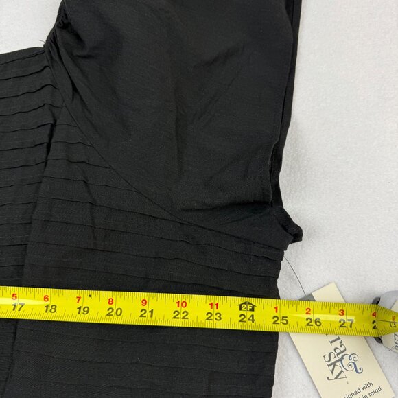 Terra & Sky Women Pullover Flutter Sleeve Black Midi Dress Plus 4X (28W-30W) NWT - Picture 9 of 11